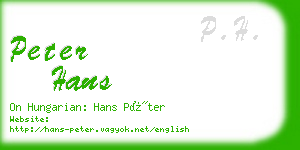 peter hans business card